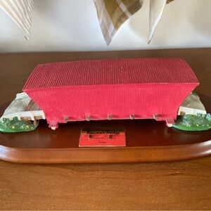 Vintage Red Covered Bridge Model Roseman Bridge Madison Co. Iowa
